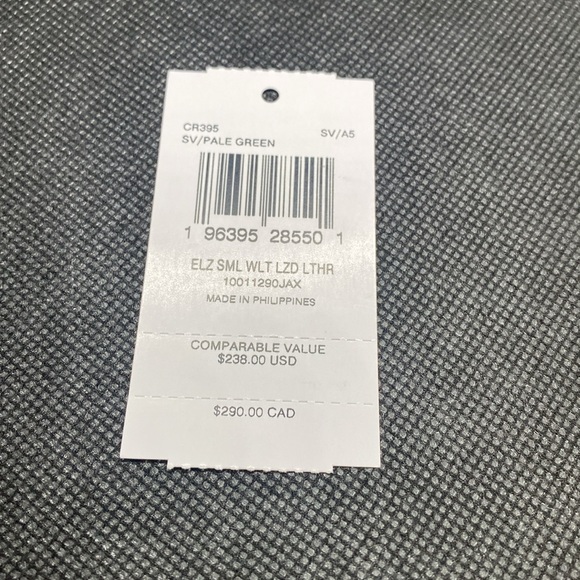 FOR ELANA💚COACH💚 Eliza Silver/Pale Green Small Wallet/NWT - Picture 10 of 10